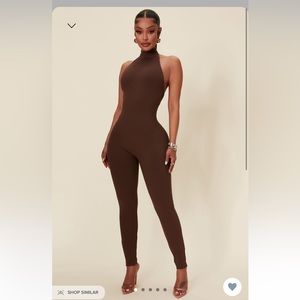 FASHION NOVA Cassandra Light Snatched Jumpsuit - Brown